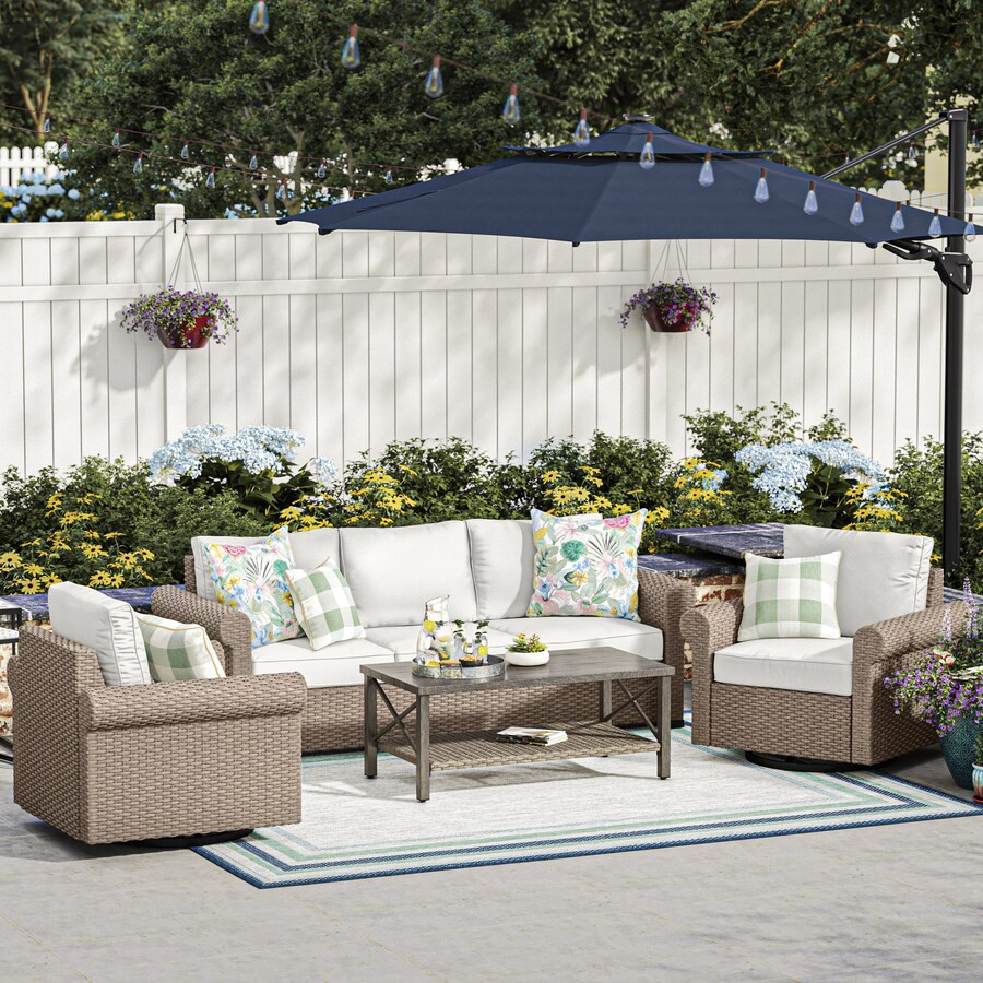 allen + roth Emerald Cove 4-Piece Patio Conversation Set with Sofa at Lowes.com | Lowe's