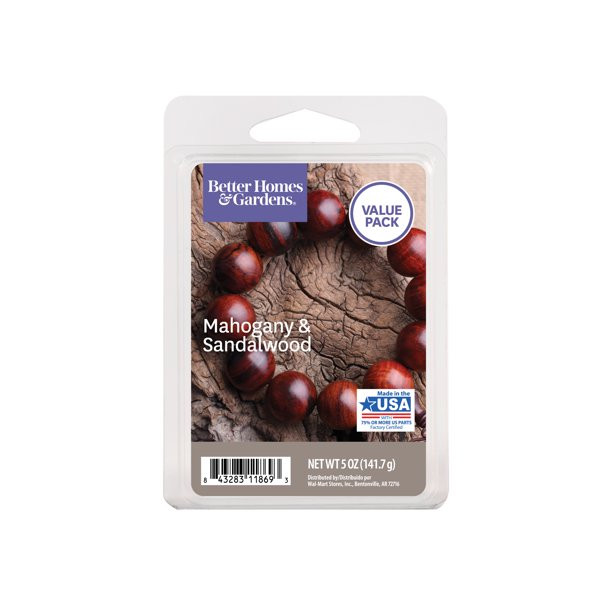 Mahogany & Sandalwood Scented Wax Melts, Better Homes & Gardens, 5 oz (Value Size) - Walmart.com | Walmart (US)