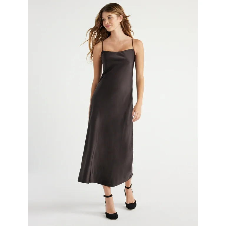 Free Assembly Women's Sleeveless Midi Slip Dress, Sizes XS-XXXL | Walmart (US)