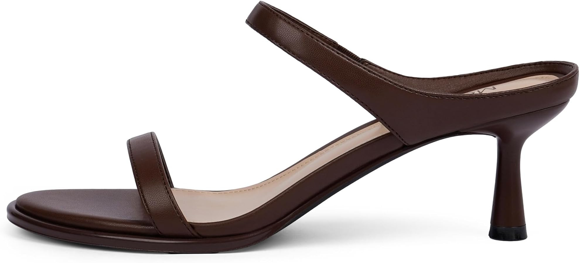 Modatope Two Strap Heeled Sandals for Women Kitten Heel Rounded Toe Heels Women Slip on Open Toe ... | Amazon (US)