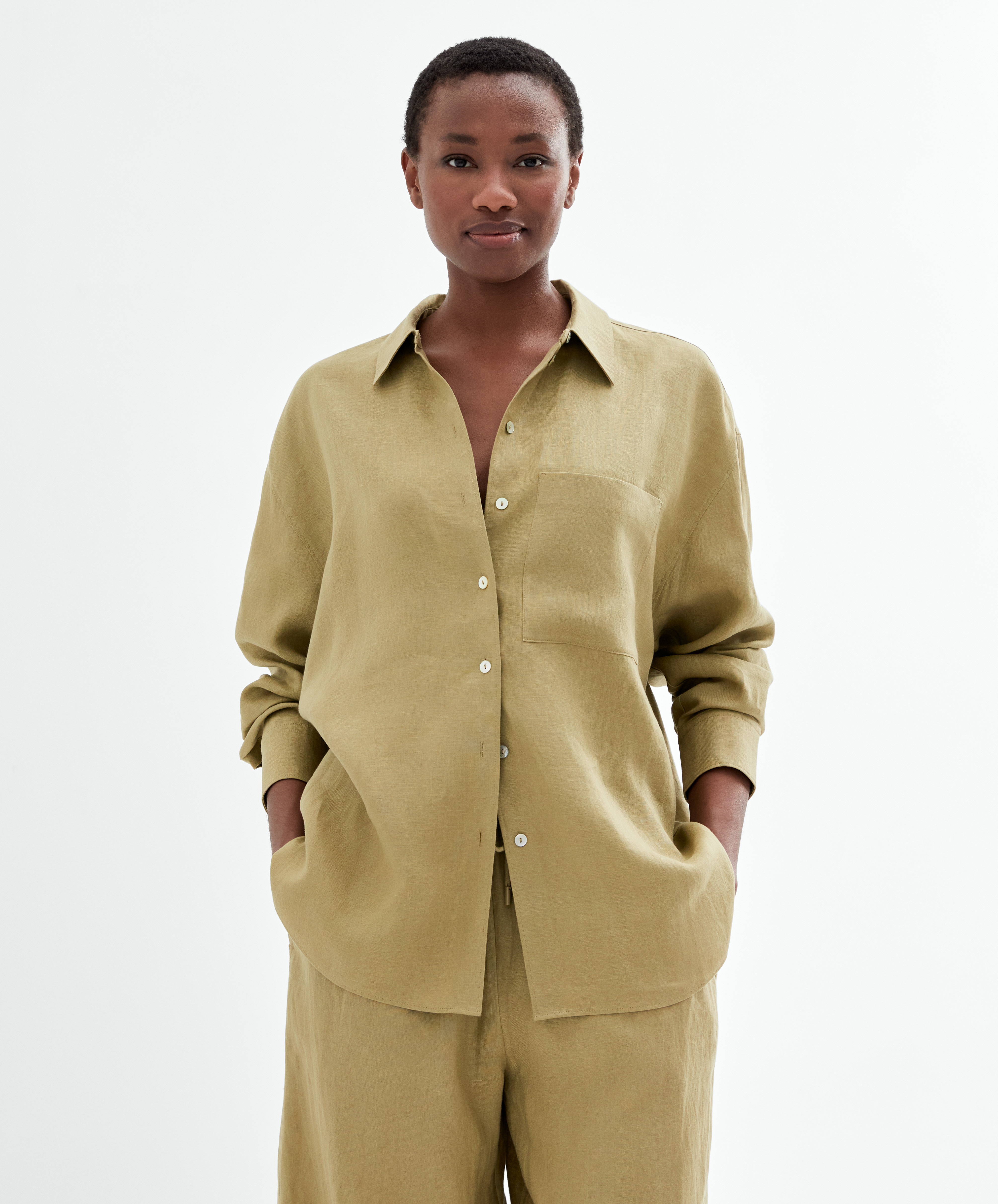 100% linen long-sleeved shirt | OYSHO United Kingdom | OYSHO PL