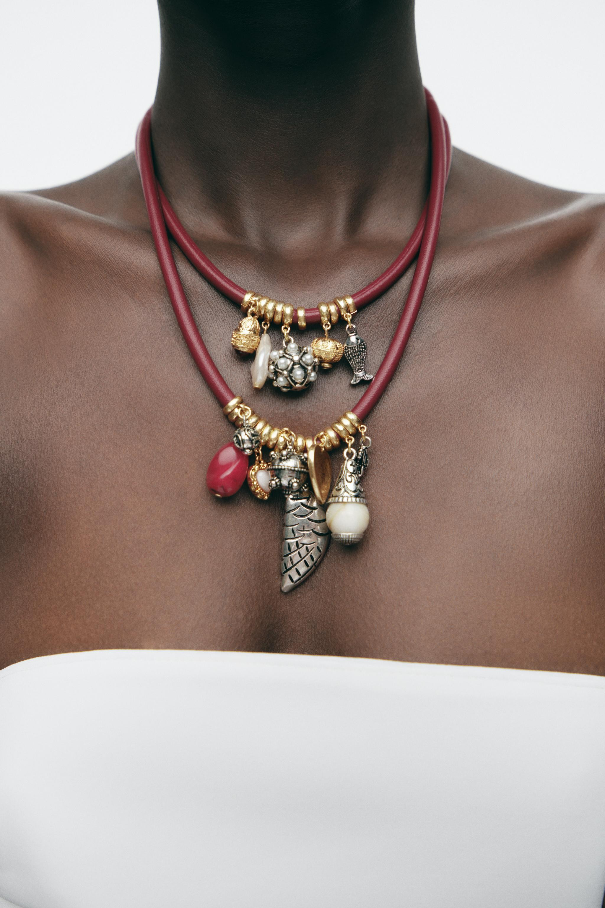 2-PACK OF CORD CHARM NECKLACES | Zara US