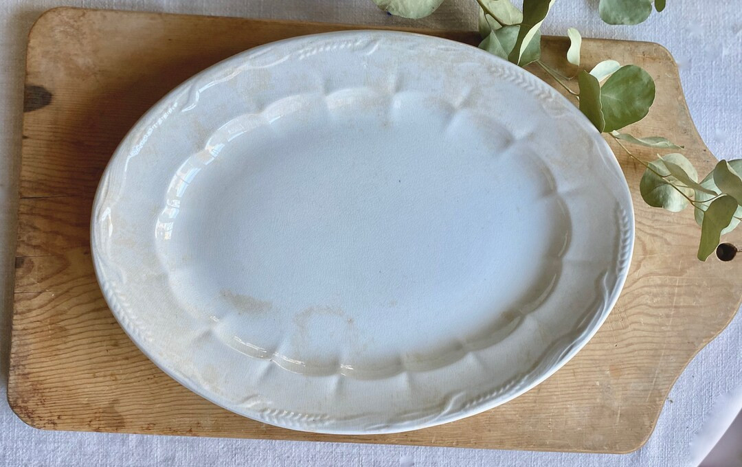 Antique Large Ironstone Platter Embossed Wheat J & G Meakin - Etsy | Etsy (US)