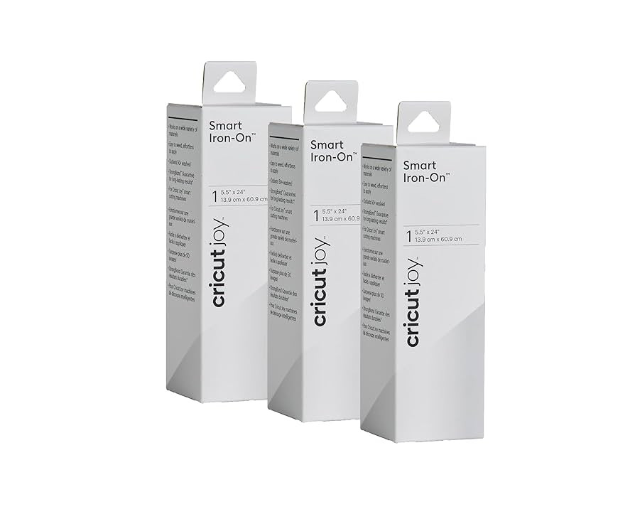 Cricut Joy Smart Iron On, White - 3-Pack of 2ft Rolls (5.5"x24") Heat Transfer Vinyl for Joy Mach... | Amazon (US)