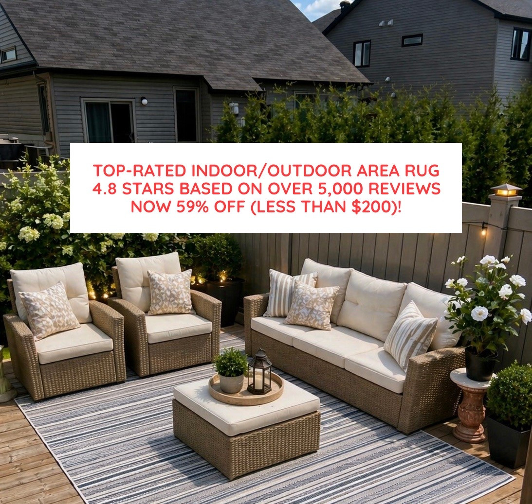 Save 59% on this best-selling and top-rated area rug (now less than $200 including free shipping)!

4.8 STARS BASED ON OVER 5,000 REVIEWS

#wayfaircahome #wayfaircapartner #ltkxwayday #outdoorrug #arearug @wayfaircanada

#LTKhome #LTKsale #LTKcanada