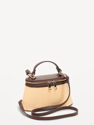 Faux Wicker Top-Handle Bag | Old Navy (US)