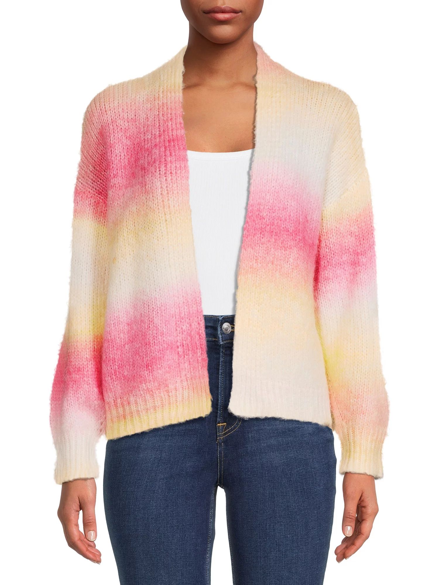 Dreamers by Debut Womens Rainbow Marled Cardigan Long Sleeve Sweater - Walmart.com | Walmart (US)