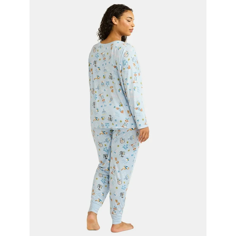 Joyspun Women's Hanukkah Long Sleeve Top and Jogger Pants Pajama Set, 2-Piece, Sizes XS-3X | Walmart (US)