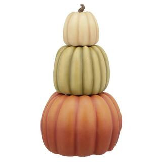 Home Accents Holiday 27 in 3-Piece Fall Harvest Stacked Pumpkin PT1043 - The Home Depot | The Home Depot