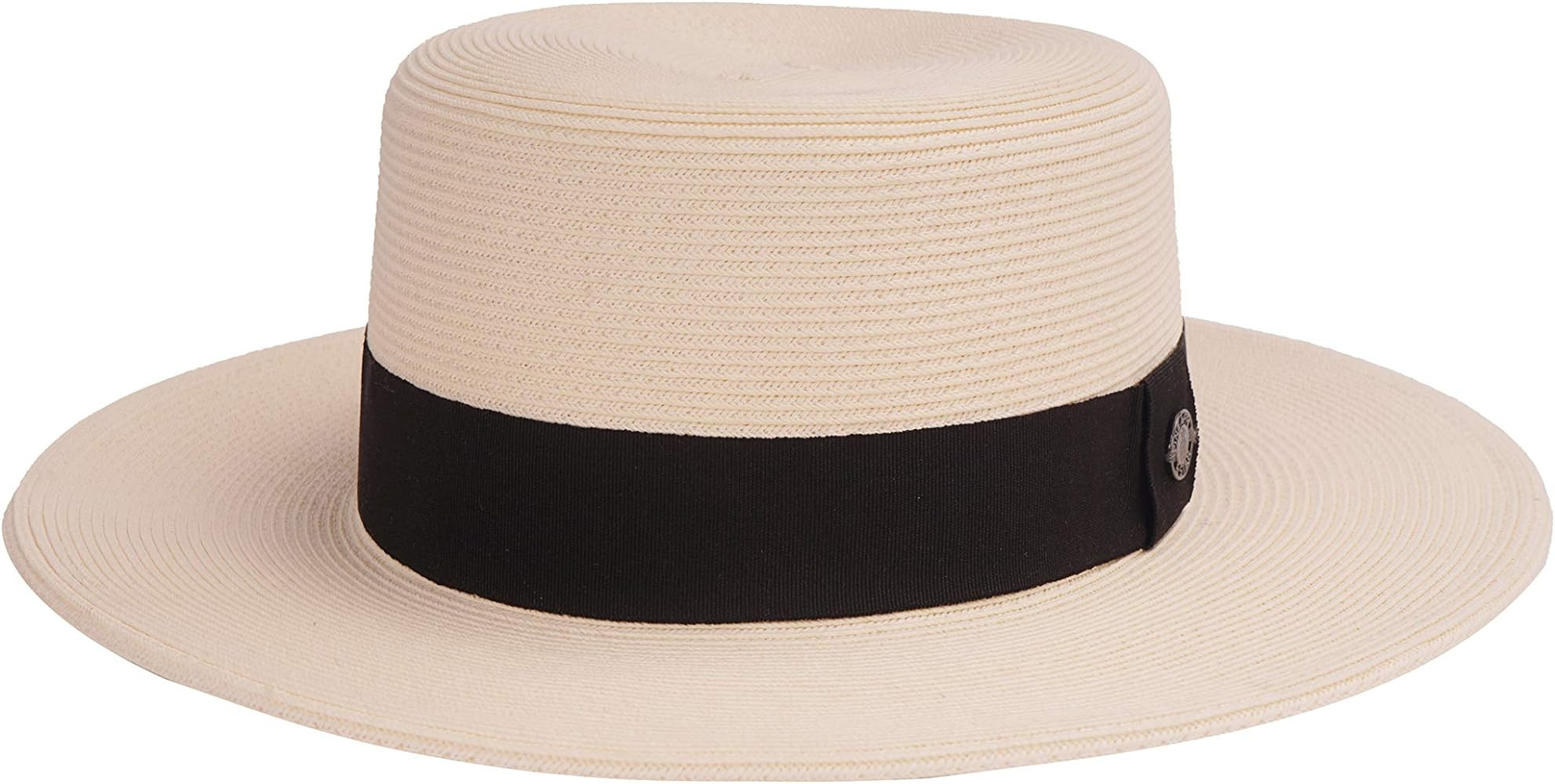 Pineapple&Star Deor Boater Straw Sun Hat Beach Fine Braid UPF50+ for Women Men | Amazon (US)