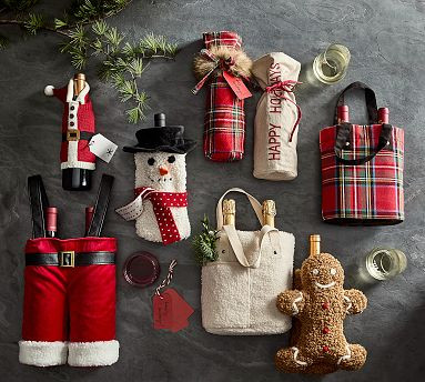Santa's Jacket Knit Wine Bag | Pottery Barn (US)