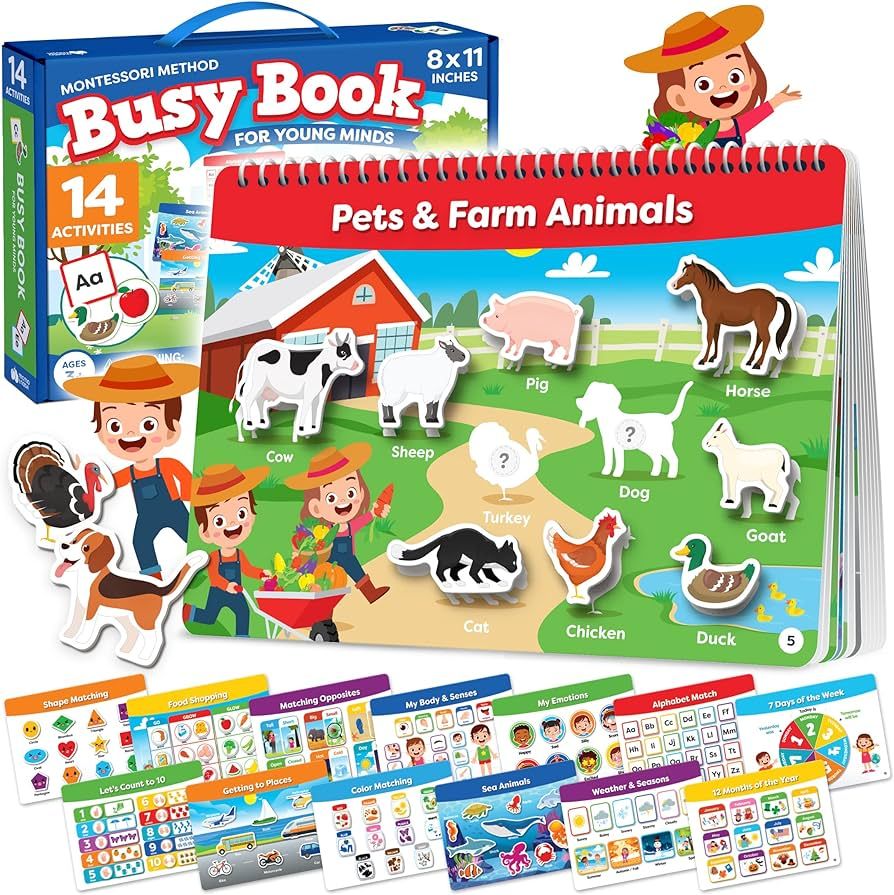Montessori Busy Book for Toddlers 3 and Up - Pre K Preschool Learning Activities Book - Toddler T... | Amazon (US)