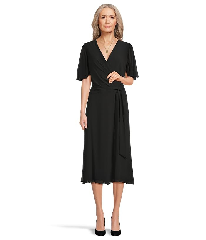 Belted Georgette Dress | Zappos