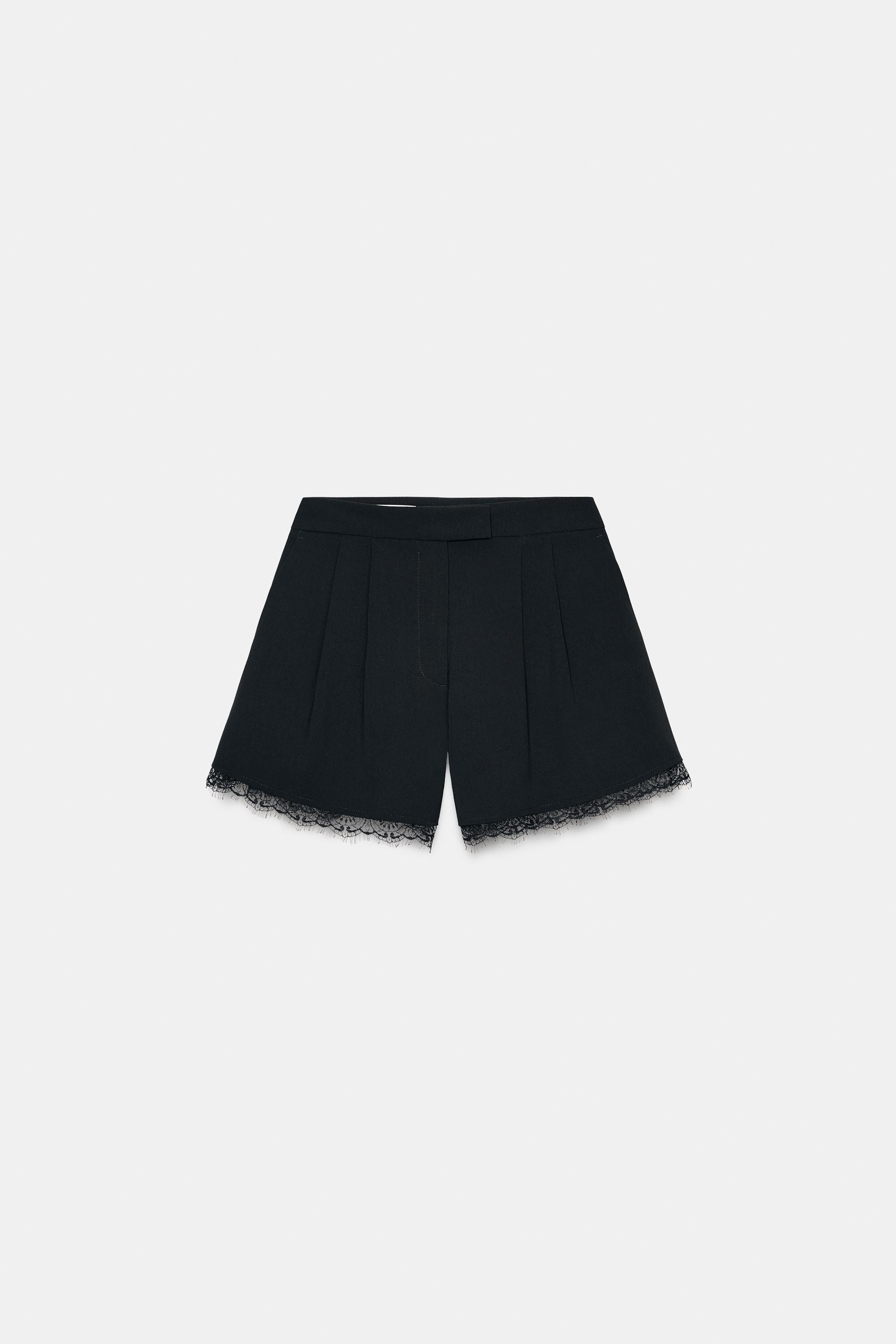 LACE TRIM SHORTS | Zara US