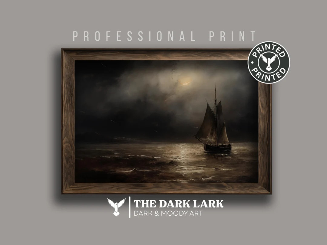 Dark and Moody Wall Art PRINTED Nautical Professional Print Moody Oceancore Ocean Landscape Art M... | Etsy (US)