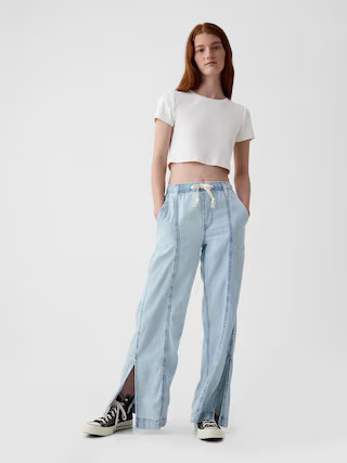 Wide-Leg Denim Pull-On Pants | Gap (US)
