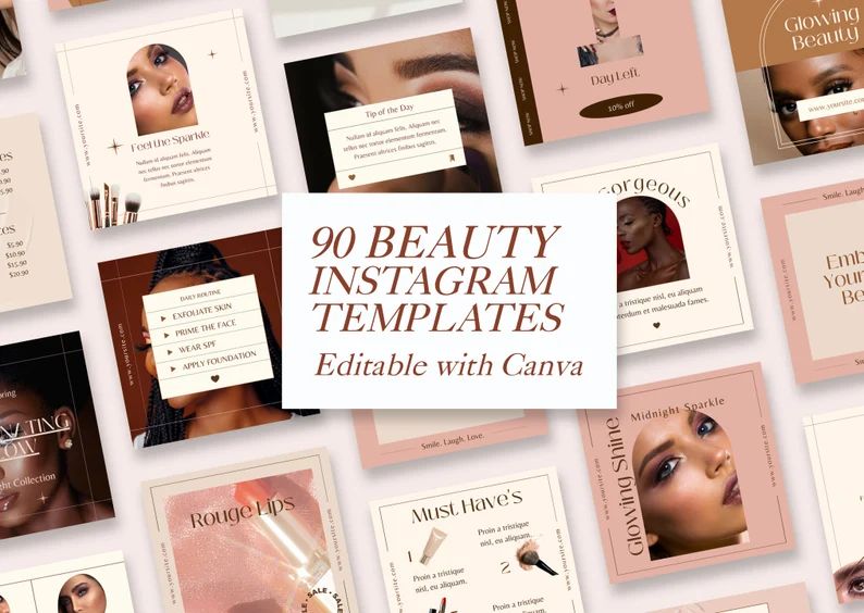 Beauty Instagram Template | Makeup Artist Template | Instagram Post Template | Beauty Instagram P... | Etsy (CAD)