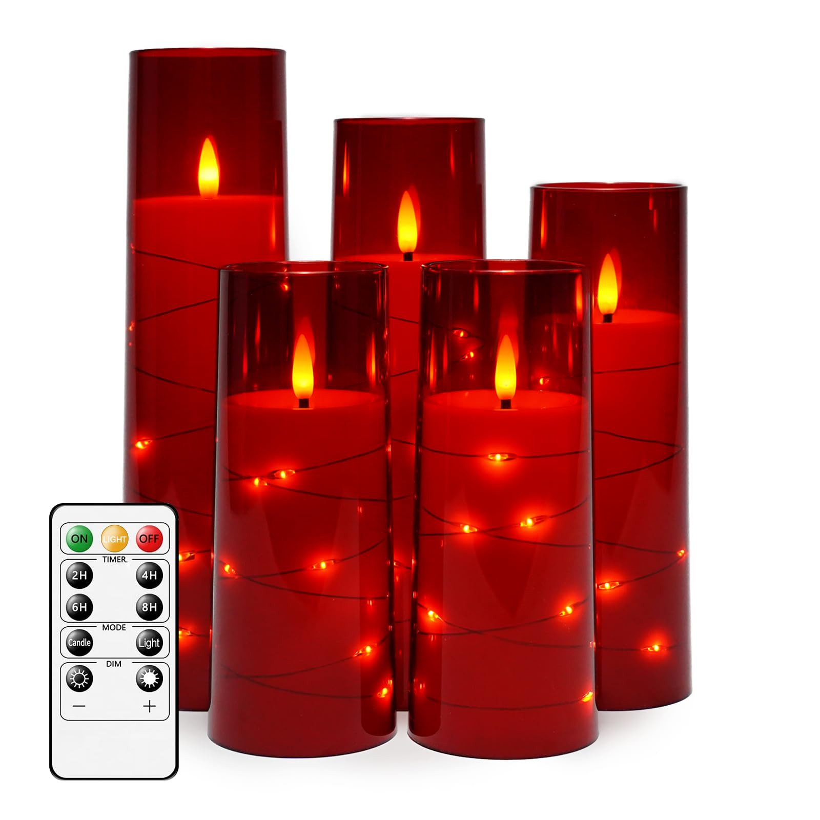 Flameless LED Candles with Timer 5 Pc Flickering Flameless Candles for Romantic Ambiance and Home... | Amazon (US)