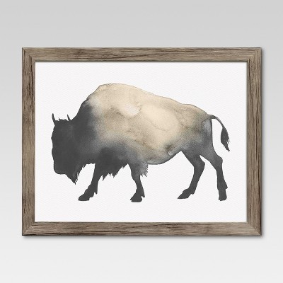 Framed Watercolor Buffalo 14"x11" - Threshold™ | Target