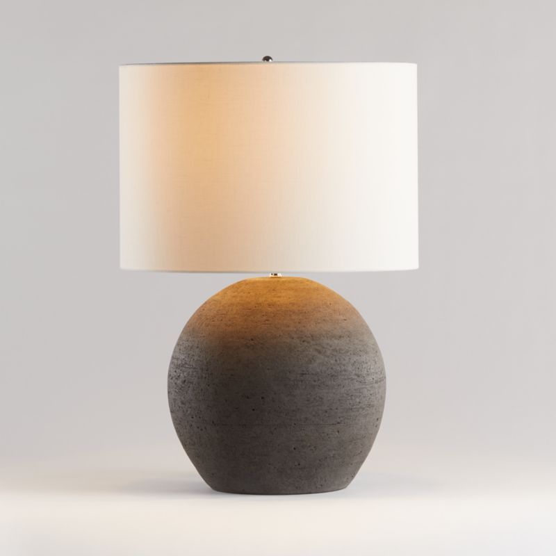 Esphera Grey Round Table Lamp Bedroom Lighting + Reviews | Crate & Barrel | Crate & Barrel