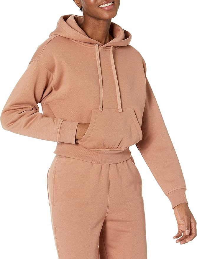 Amazon Essentials Women's Crop Pullover Hoodie Sweatshirt (Available in Plus Size) | Amazon (US)