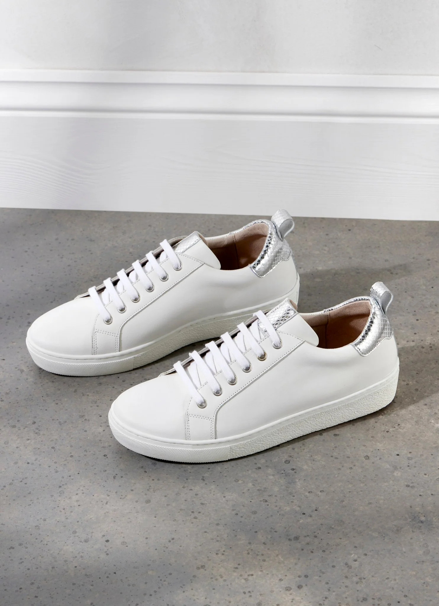 Allie White Leather Trainers | Mint Velvet