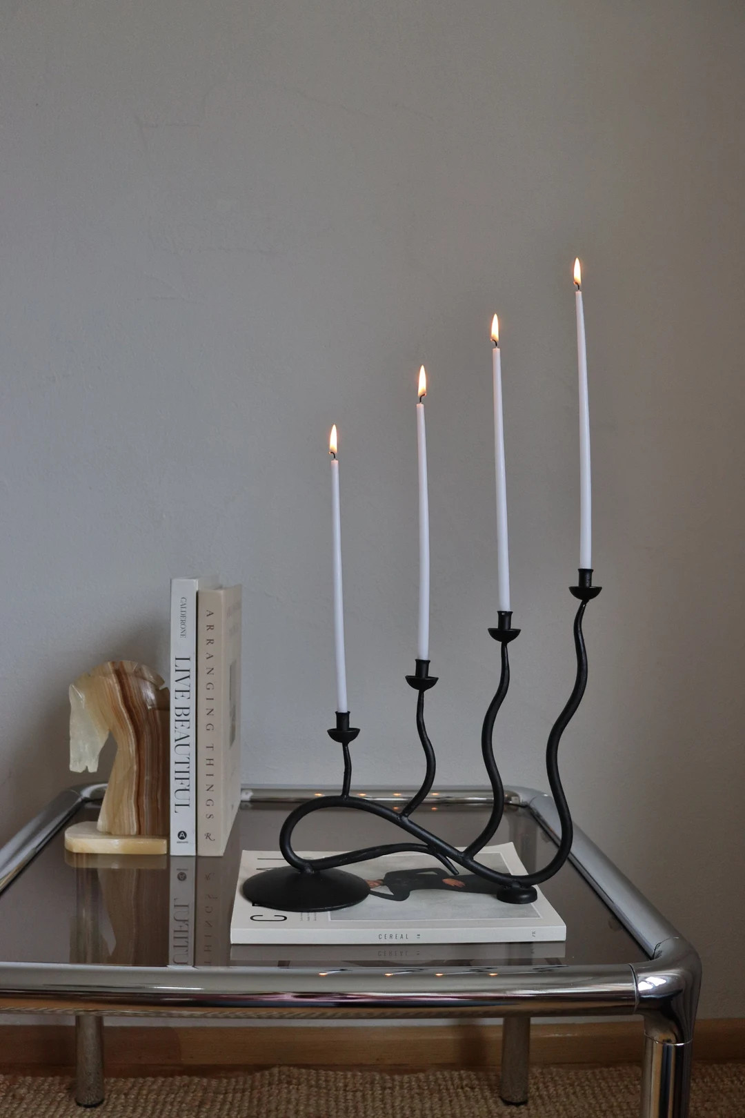 Postmodern Vintage Metal Wavy Candlesticks in Spiral Design 1990s Squiggle - Etsy | Etsy (US)