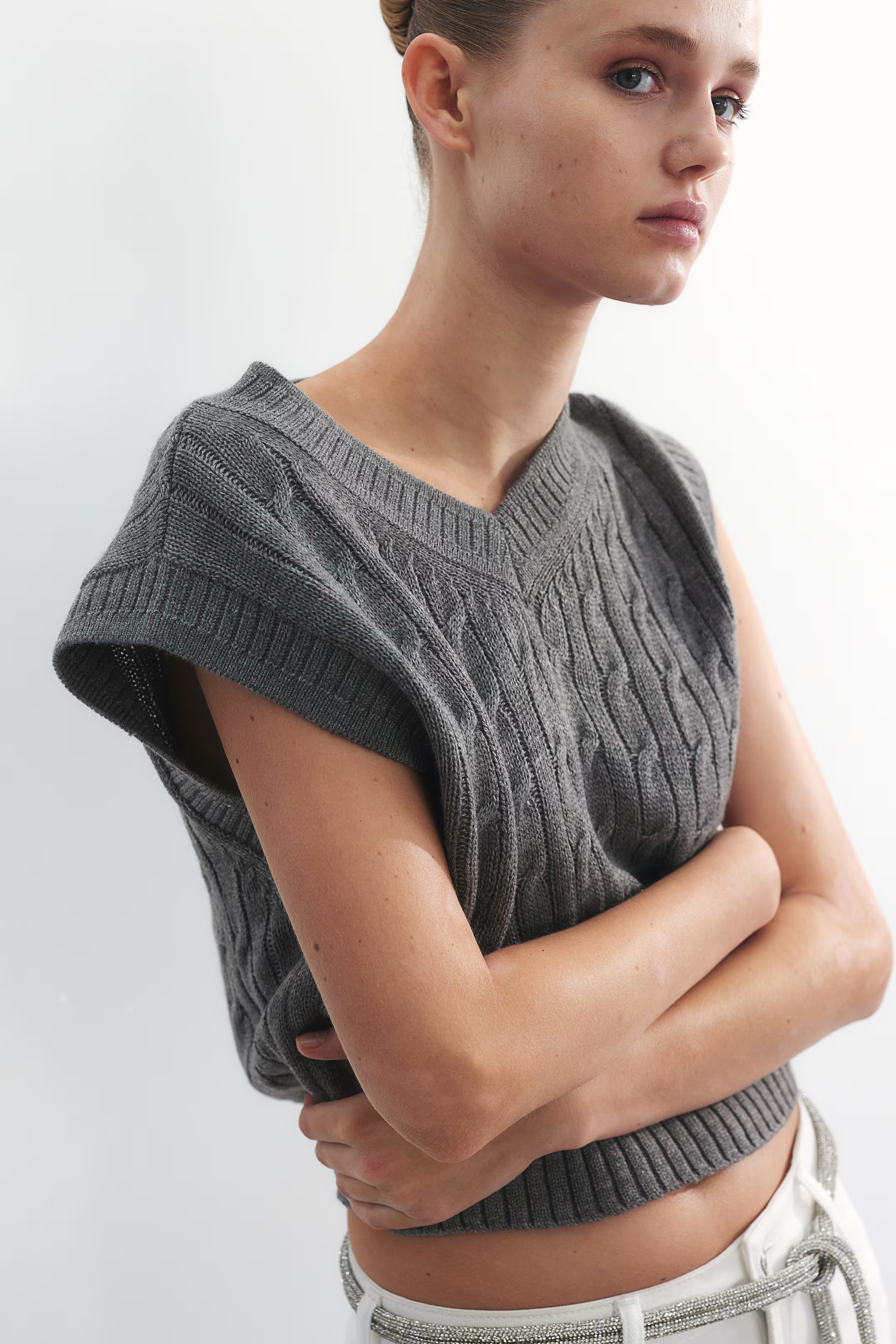 Cable-knit Sweater Vest | H&M (US + CA)