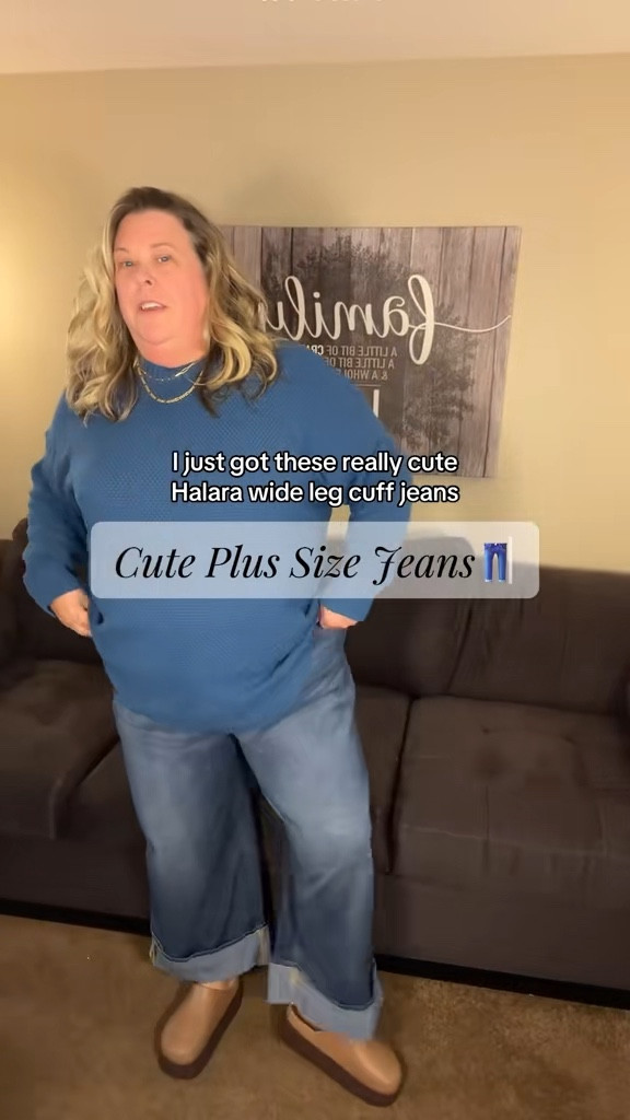 Love these cute high waisted Halara Jeans! Super comfy ! You can find these in my Tik Tok showcase. I would size down for a more fitted look. @Halara #Halara 

#LTKStyleTip #LTKPlusSize #LTKFindsUnder50