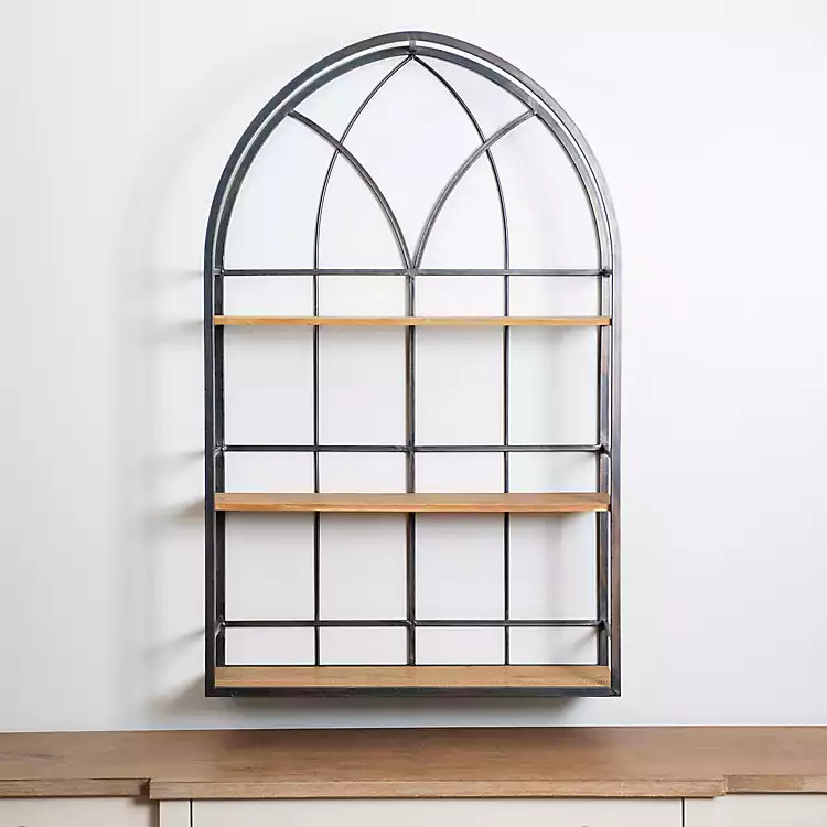 Wood and Metal Arched Wall Shelf | Kirkland's Home