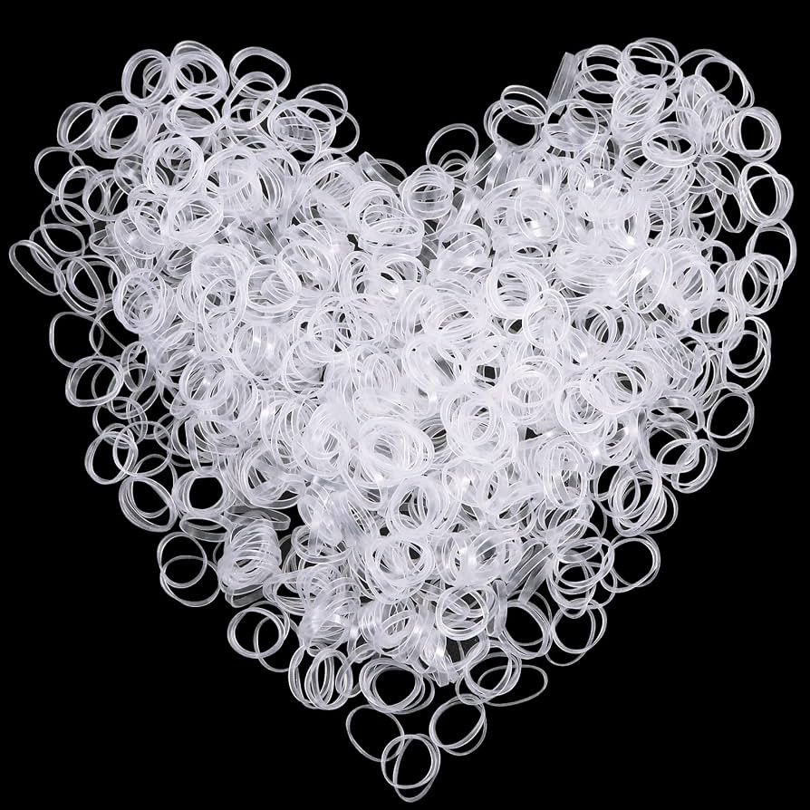 Sularpek Lot 1 000 mini \u00e9lastiques transparents en caoutchouc pour cheveux, tresses et coiff... | Amazon (FR)
