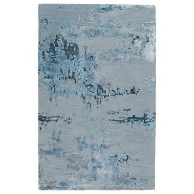 Andwele Abstract Handmade Tufted Blue/Light Gray Area Rug | Wayfair North America