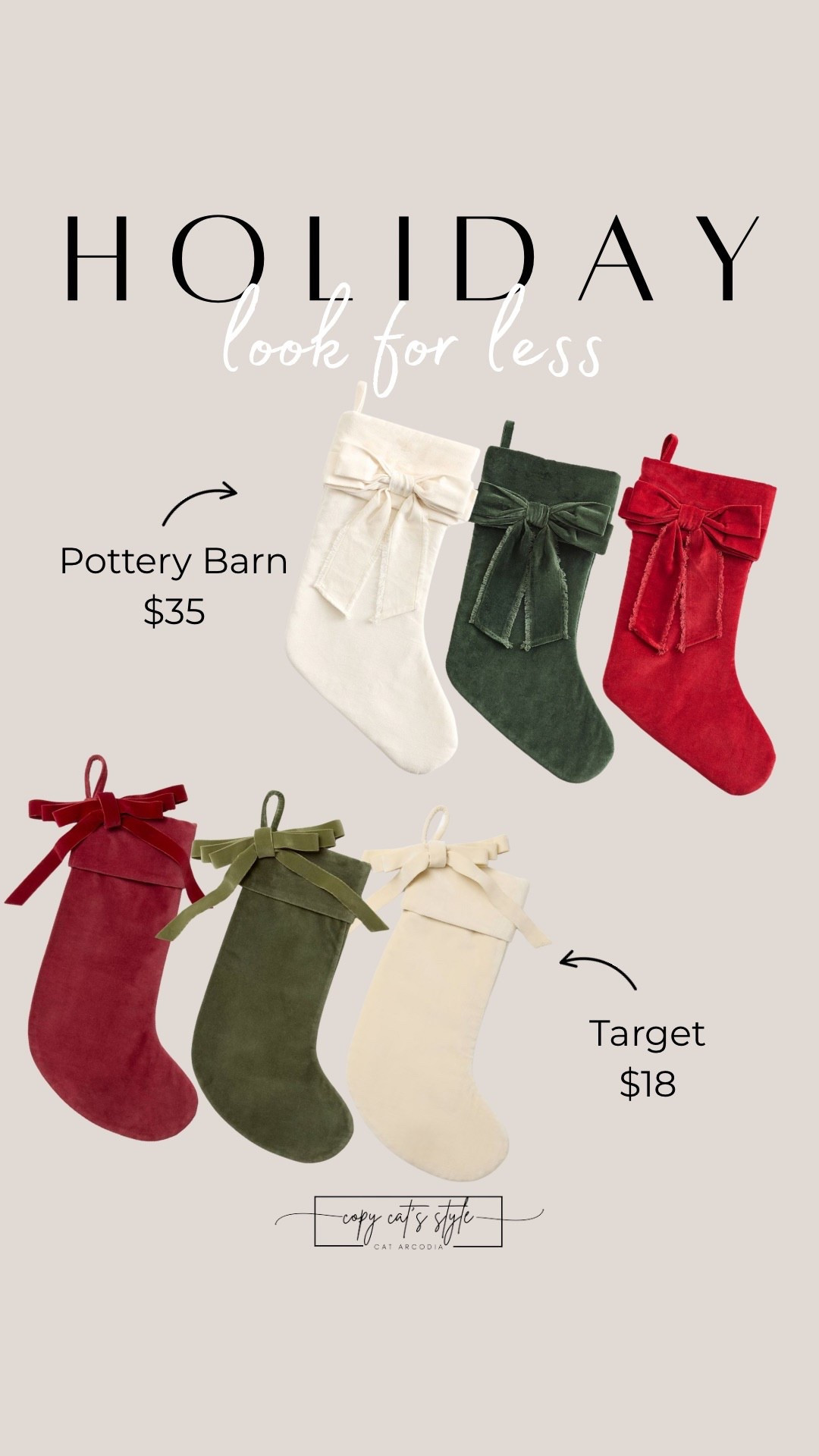 Christmas stockings! Look for less pottery barn holiday find. Target stockings.

#LTKSeasonal #LTKHome #LTKFindsUnder50