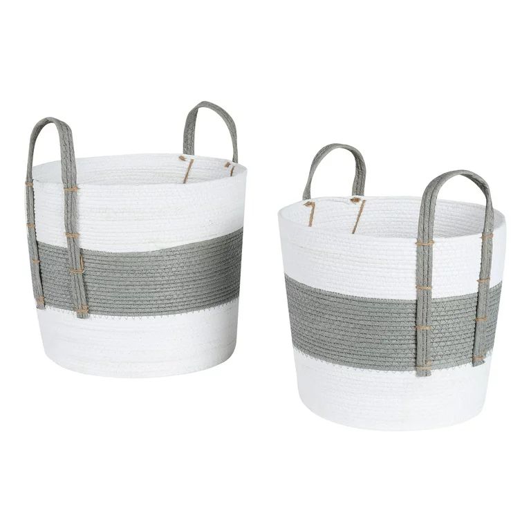 Better Homes & Gardens Round Paper Rope Baskets, Set of 2, Extra Large & Large | Walmart (US)