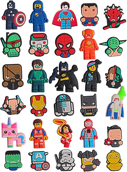 30Pcs Croc Charms for Boys Kids, Superhero shoe charms for Croc shoes & Bracelets Party Favor Gif... | Amazon (US)