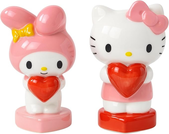 Blue Sky Clayworks Hello Kitty & My Melody Heart Salt & Pepper Shaker Set, Ceramic, 4.25" L x 2" ... | Amazon (US)