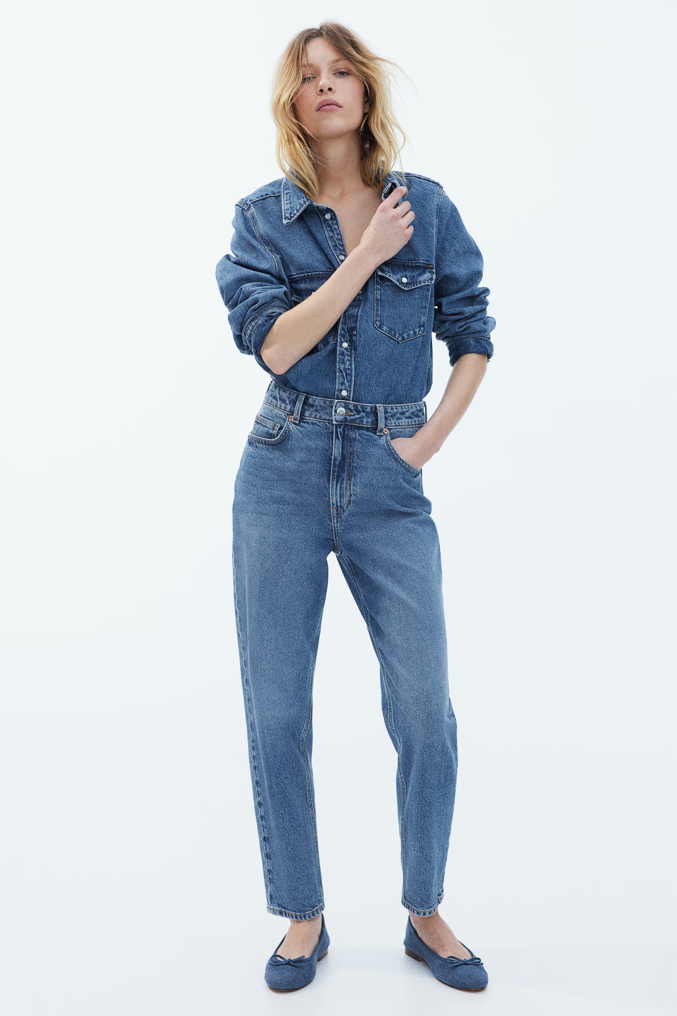 Slim Mom High Ankle Jeans - Denimblau - Ladies | H&M DE | H&M (DE, AT, CH, NL, FI)
