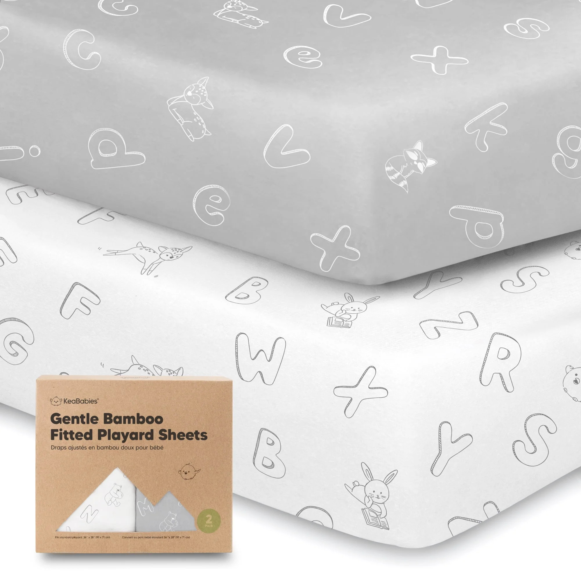 Gentle Bamboo Mini Crib Sheets, Organic Pack and Play Sheets Fitted | KeaBabies | KeaBabies