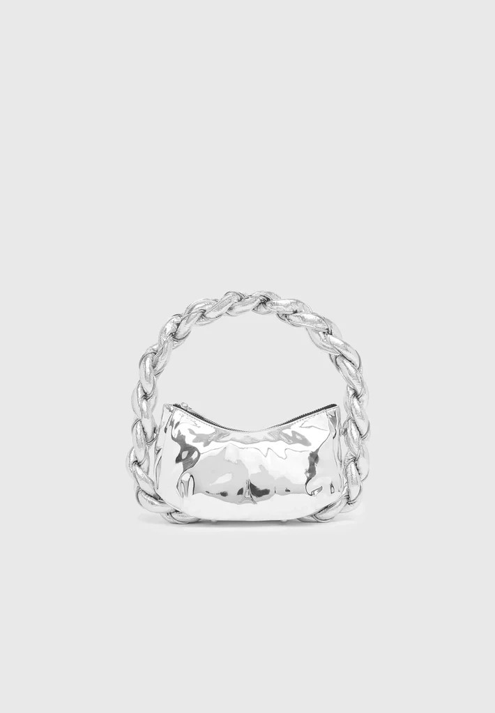 Chain Plaited Rope Handbag - Silver | Maniere De Voir