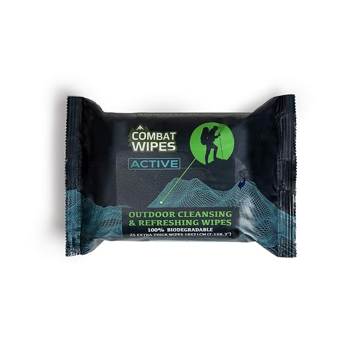 Combat Wipes ACTIVE Outdoor Wet Wipes - Extra Thick Camping Gear, Biodegradable, Body & Hand Clea... | Amazon (US)