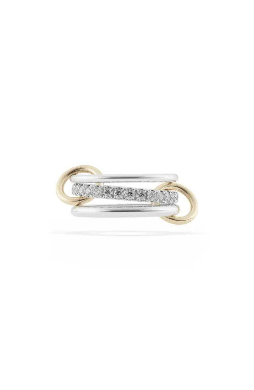 Spinelli Kilcollin Petunia Diamond Link Ring in Silver at Nordstrom, Size 8 | Nordstrom