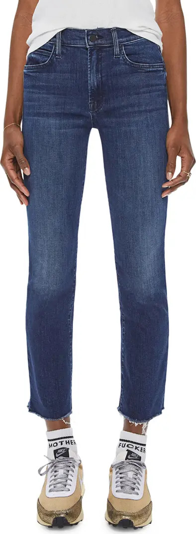 MOTHER The Rascal Raw Hem High Waist Ankle Snippet Jeans | Nordstrom | Nordstrom Canada