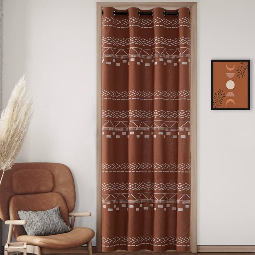XTMYI Minimalist Print Pattern Curtains for Livingroom/Living Room/Bedroom Door Retro Fall New Bo... | Amazon (US)