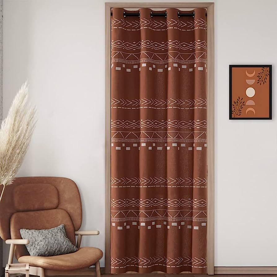 XTMYI Minimalist Print Pattern Curtains for Livingroom/Living Room/Bedroom Door Retro Fall New Bo... | Amazon (US)