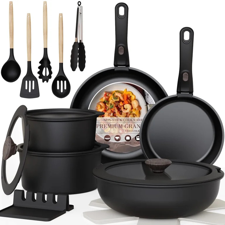 Astercook 20-Piece Pots and Pans Set, Nonstick Cookware Set with Detachable Handles, Oven & Dishw... | Walmart (US)