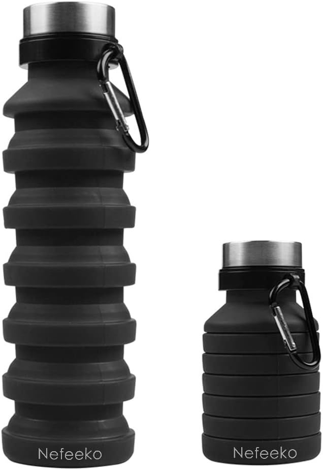 Nefeeko Collapsible Water Bottle, Reuseable BPA Free Silicone Foldable Water Bottles for Travel G... | Amazon (US)