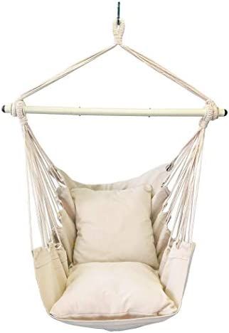 Highwild Hammock Chair Hanging Rope Swing - Max 500 Lbs - 2 Cushions Included - Steel Spreader Bar w | Amazon (US)