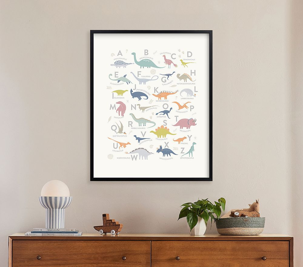 Minted® Alphabet Dinos Wall Art by Teju Reval | Pottery Barn Kids