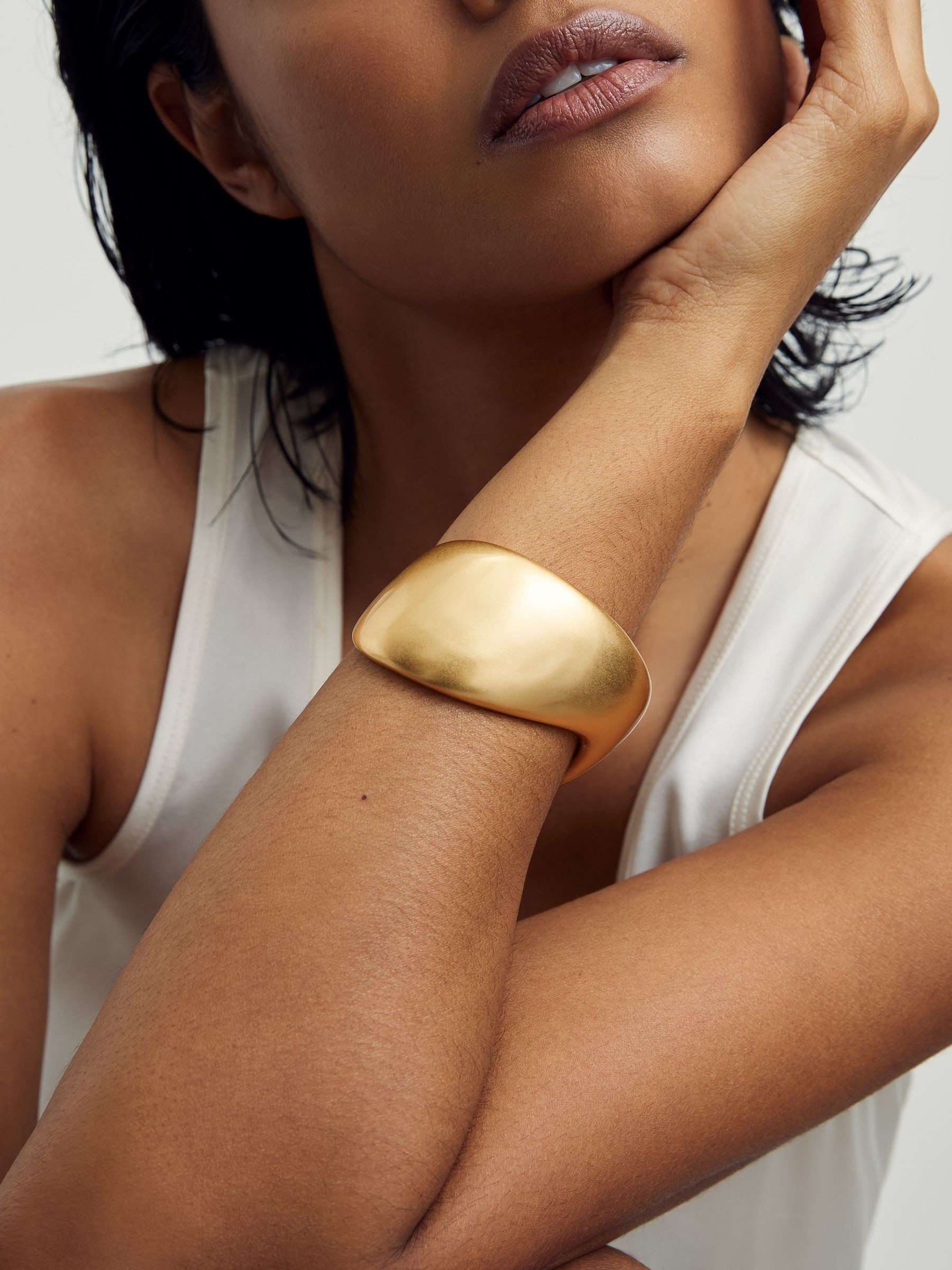 Reiss Sculpted Cuff in Gold Tone - REISS | Reiss UK