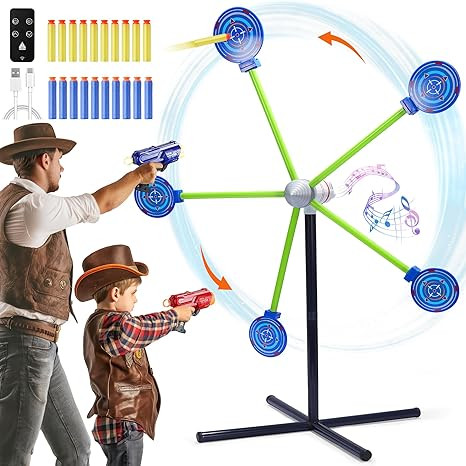 2-Player Shooting Game Toy,Foam Dart Toy Gun with Auto Reset Rotating Shooting Target,Ideal Gift ... | Amazon (US)